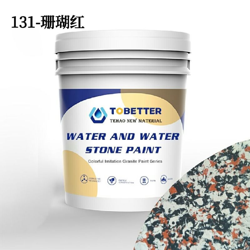 Parete di pietra all'aperto impermeabile Vernice Acqua In Acqua Colorato Decorazione liquida 131 Rosso Corallo